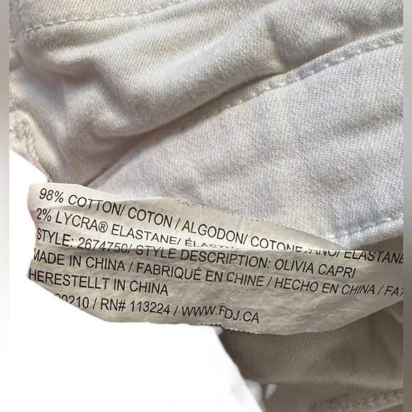 FDJ French Dressing Jeans White Cropped Pants Size 6 Olivia Embellished … - Picture 6 of 9